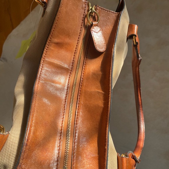 Chloe Vintage Brown and Cream Satchel Large Canvas Leather Amazing SUPER RARE!! - Picture 9 of 12